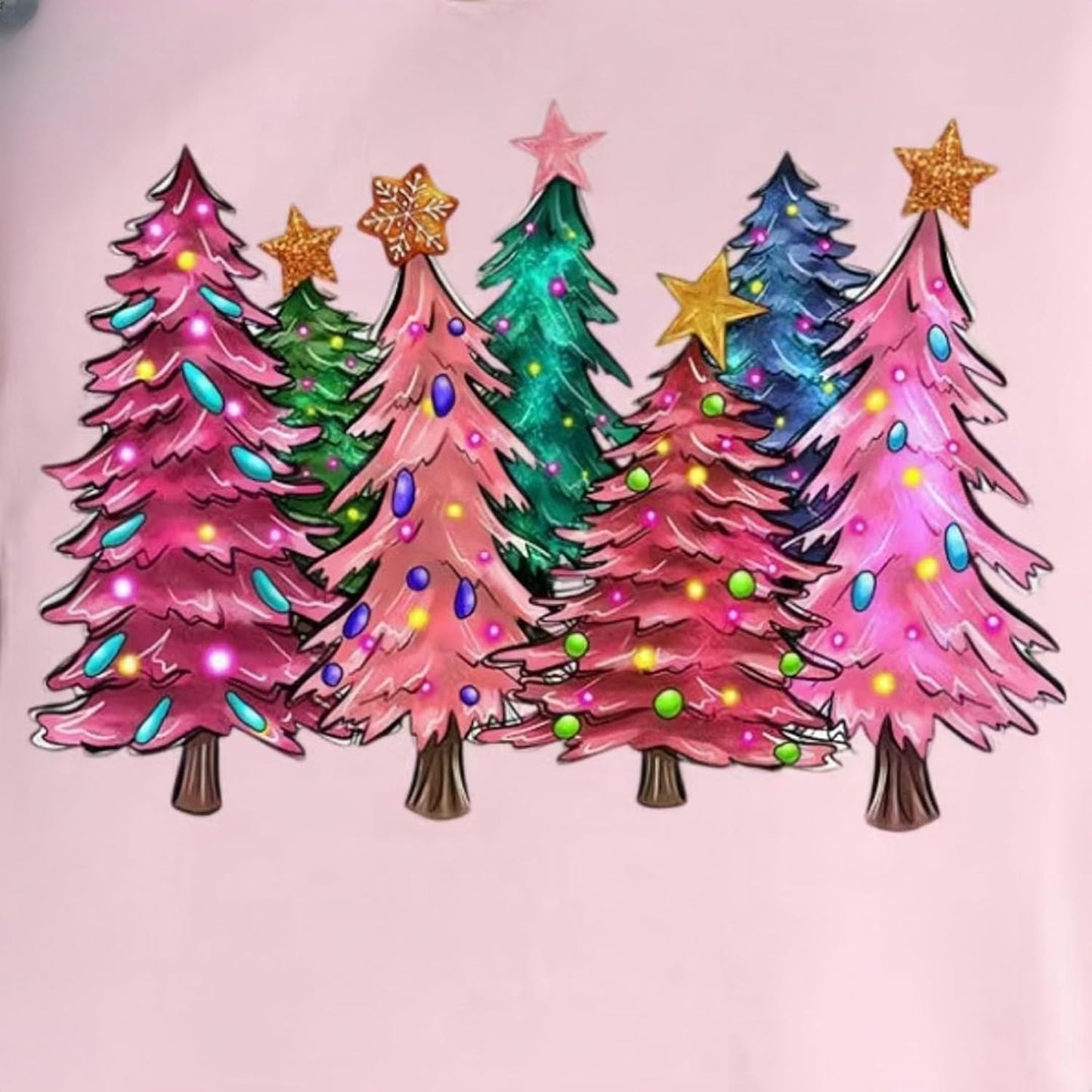 Womens Tee Shirts Pink Christmas