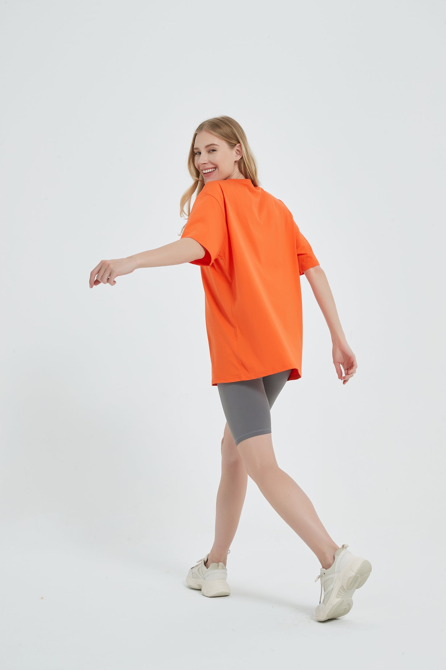 Yokvan Oversized Tee Pink Orange